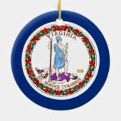 Vlag van Virginia Keramisch Ornament (Achterkant)