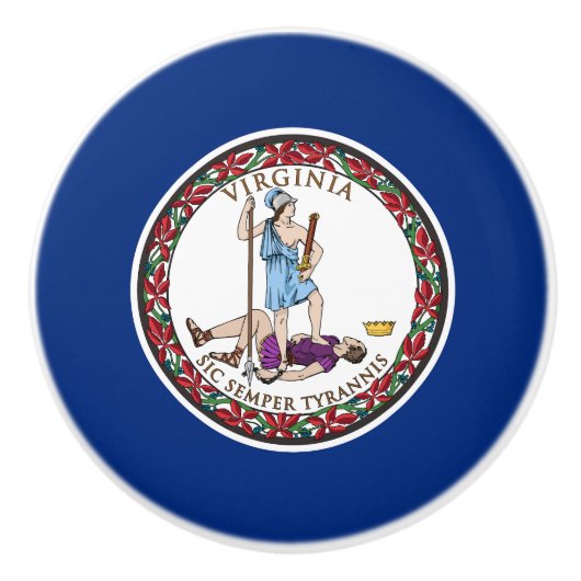 Vlag van Virginia Keramische Knop (Voorkant)