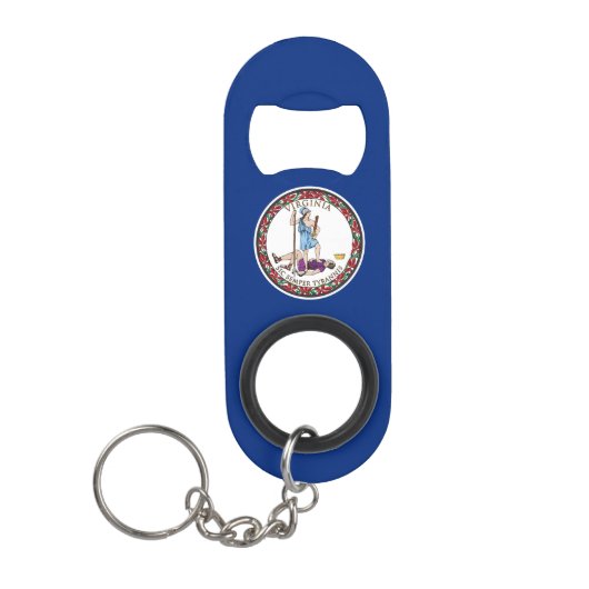 Vlag van Virginia Mini Flessenopener (Voorkant)