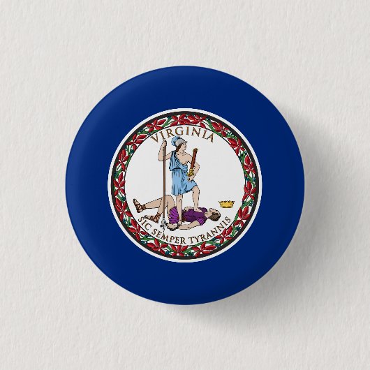 Vlag van Virginia Ronde Button 3,2 Cm (Voorkant)