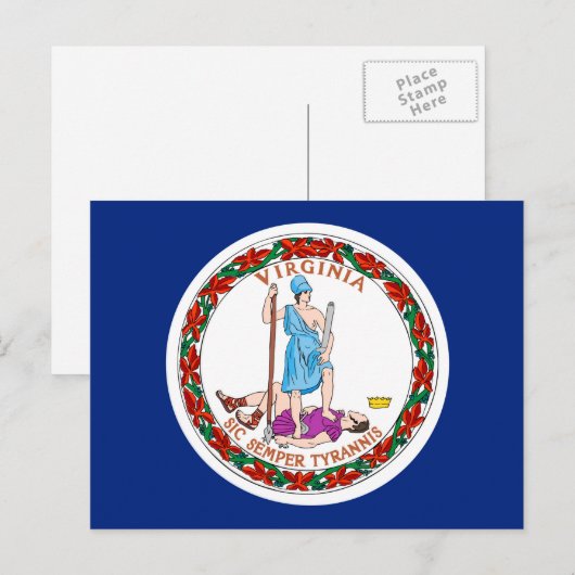 Vlag van Virginia State Design Briefkaart (Voorkant / Achterkant)