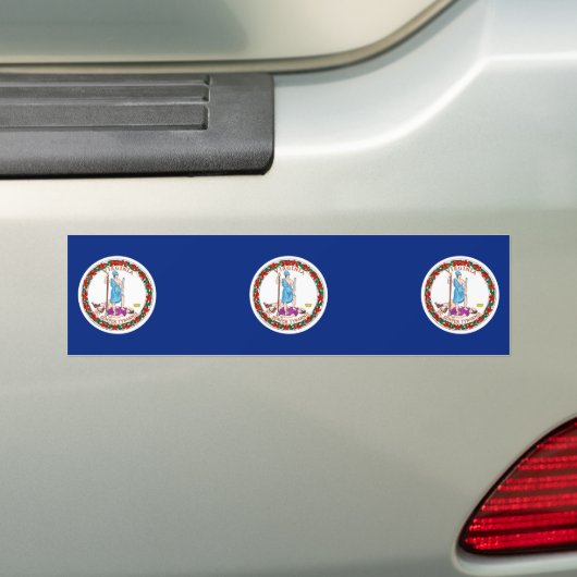Vlag van Virginia State Design Bumpersticker (Op auto)