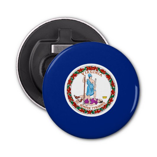 Vlag van Virginia State Design Button Flesopener (Voorkant)