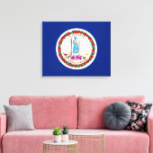 Vlag van Virginia State Design Canvas Afdruk (Insitu (Woonkamer))