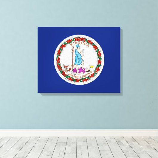 Vlag van Virginia State Design Canvas Afdruk (Insitu (Houten vloer))