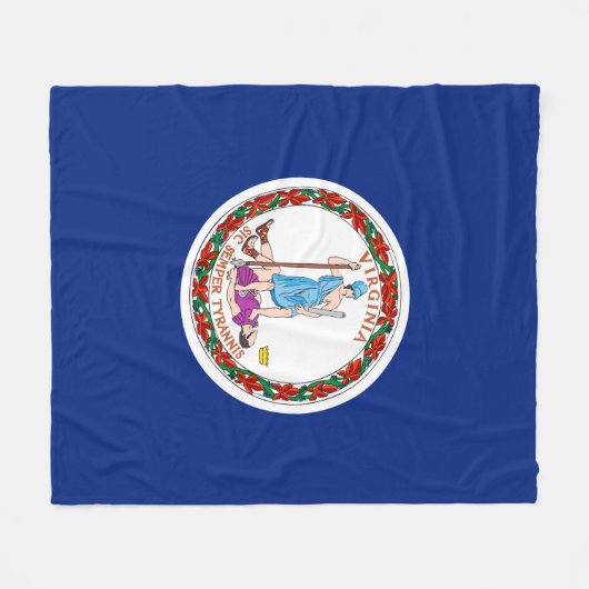 Vlag van Virginia State Design Fleece Deken (Voorkant (Horizontaal))