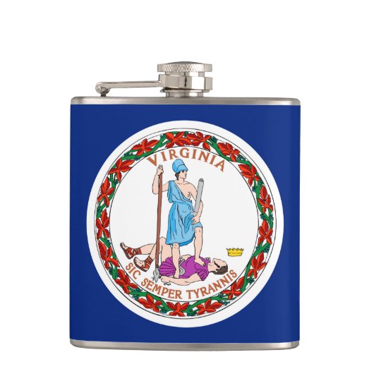 Vlag van Virginia State Design Heupfles (Voorkant)
