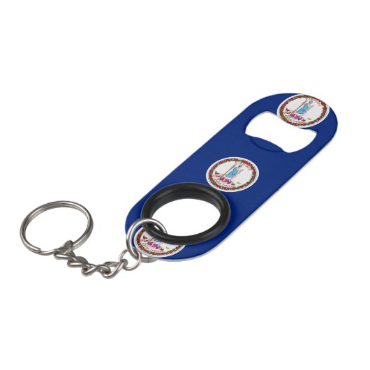 Vlag van Virginia State Design Mini Flessenopener (Voorkant Gekanteld)