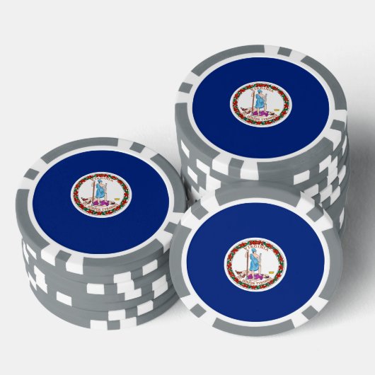Vlag van Virginia State Design Pokerchips (Opstapeling)