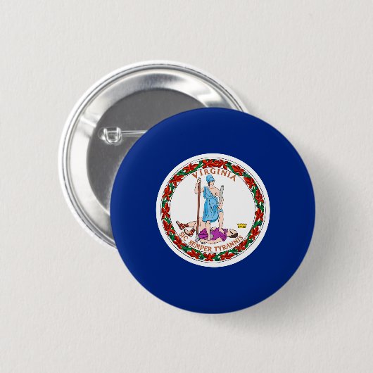 Vlag van Virginia State Design Ronde Button 5,7 Cm (Voorkant /achterkant)