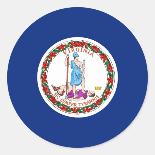 Vlag van Virginia State Design Ronde Sticker (Voorkant)