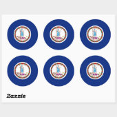 Vlag van Virginia State Design Ronde Sticker (Vel)