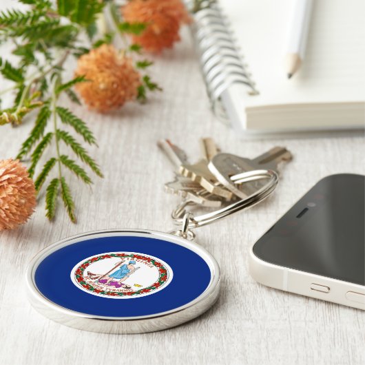 Vlag van Virginia State Design Sleutelhanger (Zijkant)