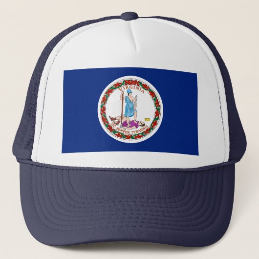 Vlag van Virginia State Design Trucker Pet (Voorkant)