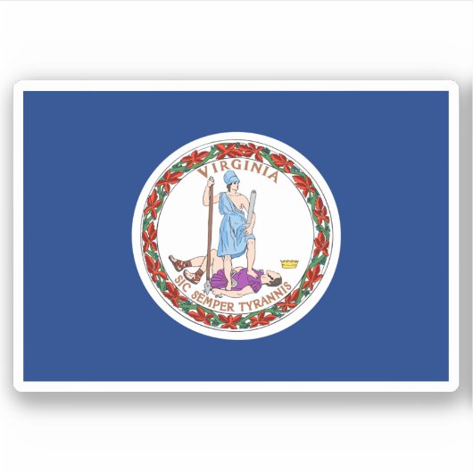 Vlag van Virginia Sticker (Voorkant)