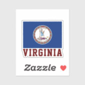 Vlag van Virginia Sticker (Vel)