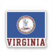Vlag van Virginia Sticker (Voorkant)