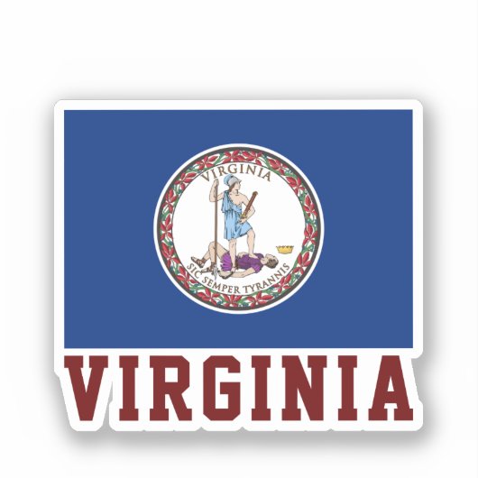Vlag van Virginia Sticker (Voorkant)