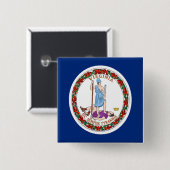 Vlag van Virginia Vierkante Button 5,1 Cm (Voorkant /achterkant)
