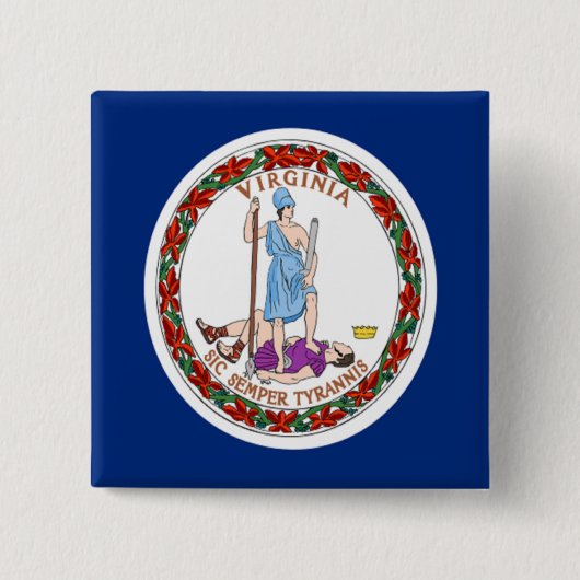 Vlag van Virginia Vierkante Button 5,1 Cm (Voorkant)