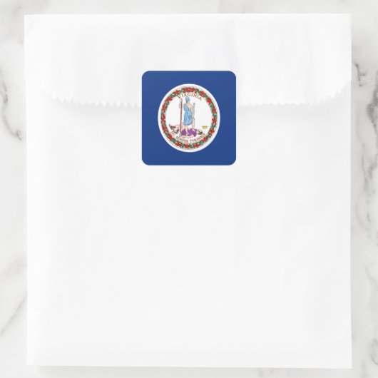 Vlag van Virginia Vierkante Sticker (Tas)