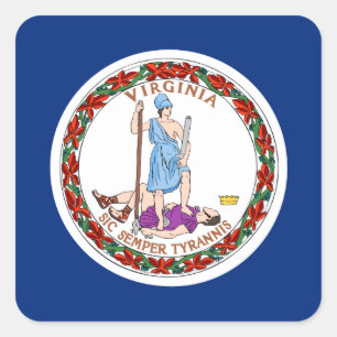 Vlag van Virginia Vierkante Sticker