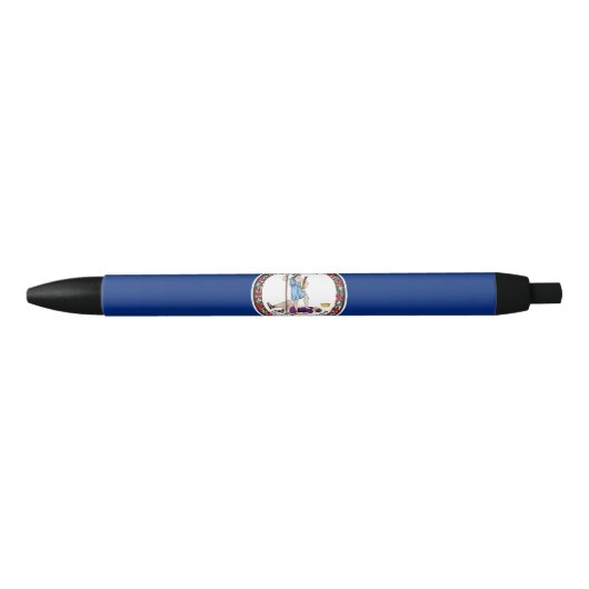 Vlag van Virginia Zwarte Inkt Pen (Voorkant)