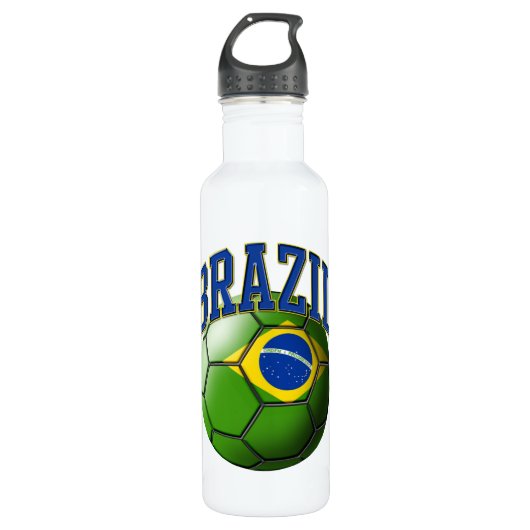 Vlag van Voetbal Liberty Bo Brazilië Waterfles (Voorkant)