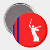 Vlag van Volgograd oblast Magnet (Voorkant / Achterkant)