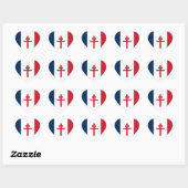 Vlag van Vrij Frankrijk Hart Sticker (Vel)