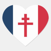 Vlag van Vrij Frankrijk Hart Sticker (Voorkant)
