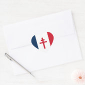 Vlag van Vrij Frankrijk Hart Sticker (Envelop)
