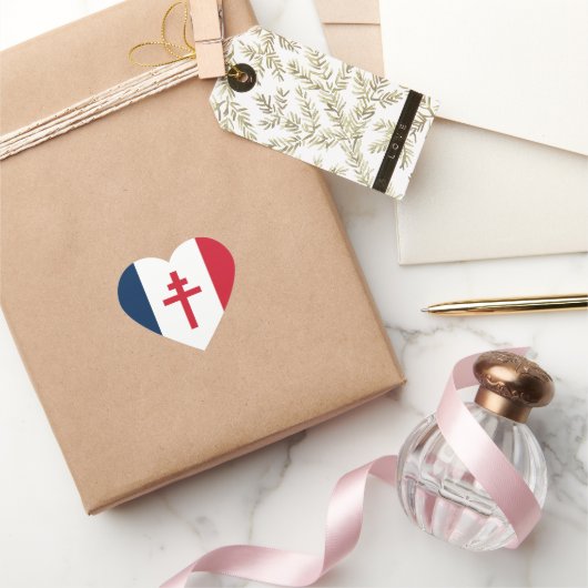 Vlag van Vrij Frankrijk Hart Sticker (Geschenken)