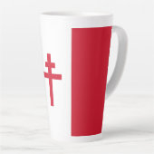 Vlag van Vrij Frankrijk Latte Mok (Rechterhoek)