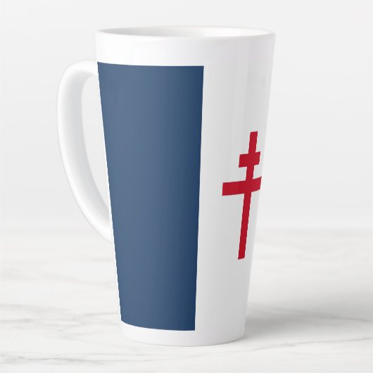 Vlag van Vrij Frankrijk Latte Mok (Linkerhoek)