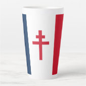 Vlag van Vrij Frankrijk Latte Mok (Voorkant)