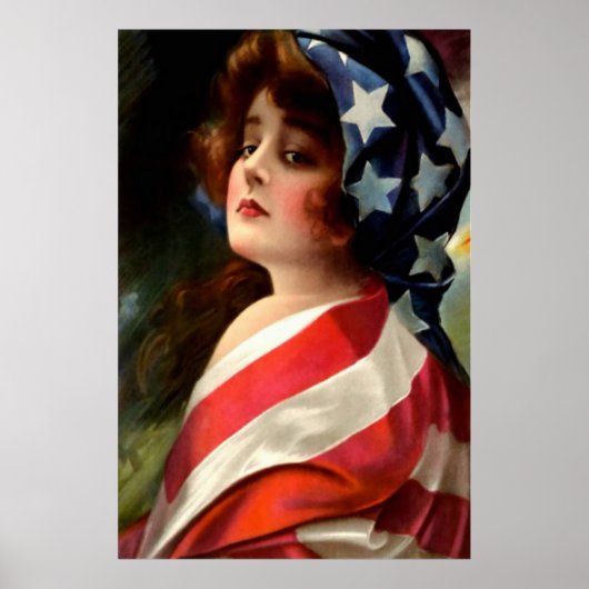 Vlag van Vrouw VS op 4 juli Poster (Voorkant)