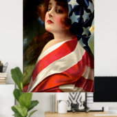 Vlag van Vrouw VS op 4 juli Poster (Thuiskantoor)