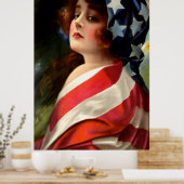 Vlag van Vrouw VS op 4 juli Poster (Keuken)