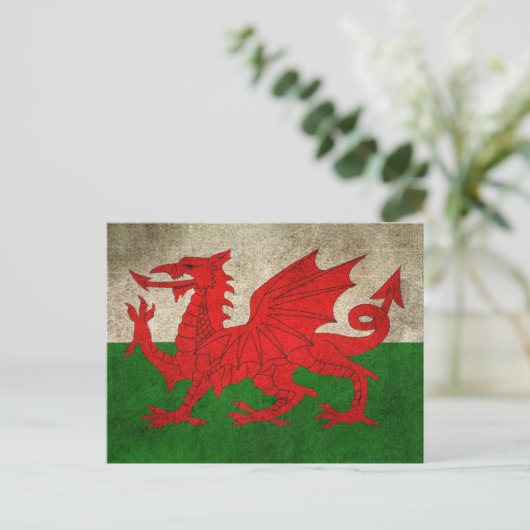 vlag van Wales Briefkaart (Staand voorkant)