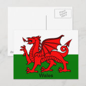 Vlag van Wales Briefkaart (Voorkant / Achterkant)