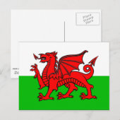 Vlag van Wales Briefkaart (Voorkant / Achterkant)