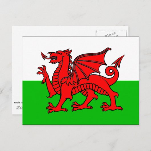 Vlag van Wales Briefkaart (Voorkant / Achterkant)
