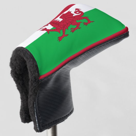 Vlag van Wales (Cymru) Golfheadcover (3/4 voorkant)