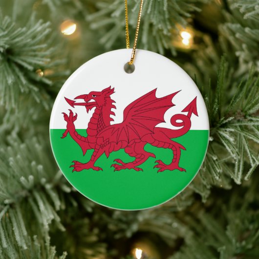 Vlag van Wales (Cymru) Keramisch Ornament (Boom)