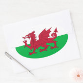 Vlag van Wales (Cymru) Ovale Sticker (Envelop)