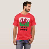 Vlag van Wales en welsh text Hen Wlad Fy Nhadau T-shirt (Voorkant volledig)