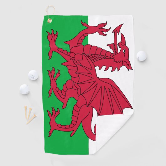 Vlag van Wales Golfhanddoek (Insitu)