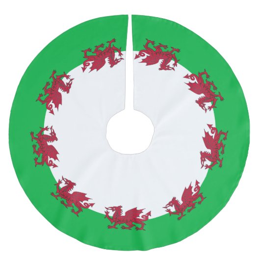 Vlag van Wales Kerstboom Rok (Voorkant)