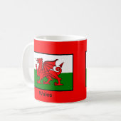 Vlag van Wales Koffiemok (Voorkant links)